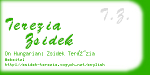 terezia zsidek business card